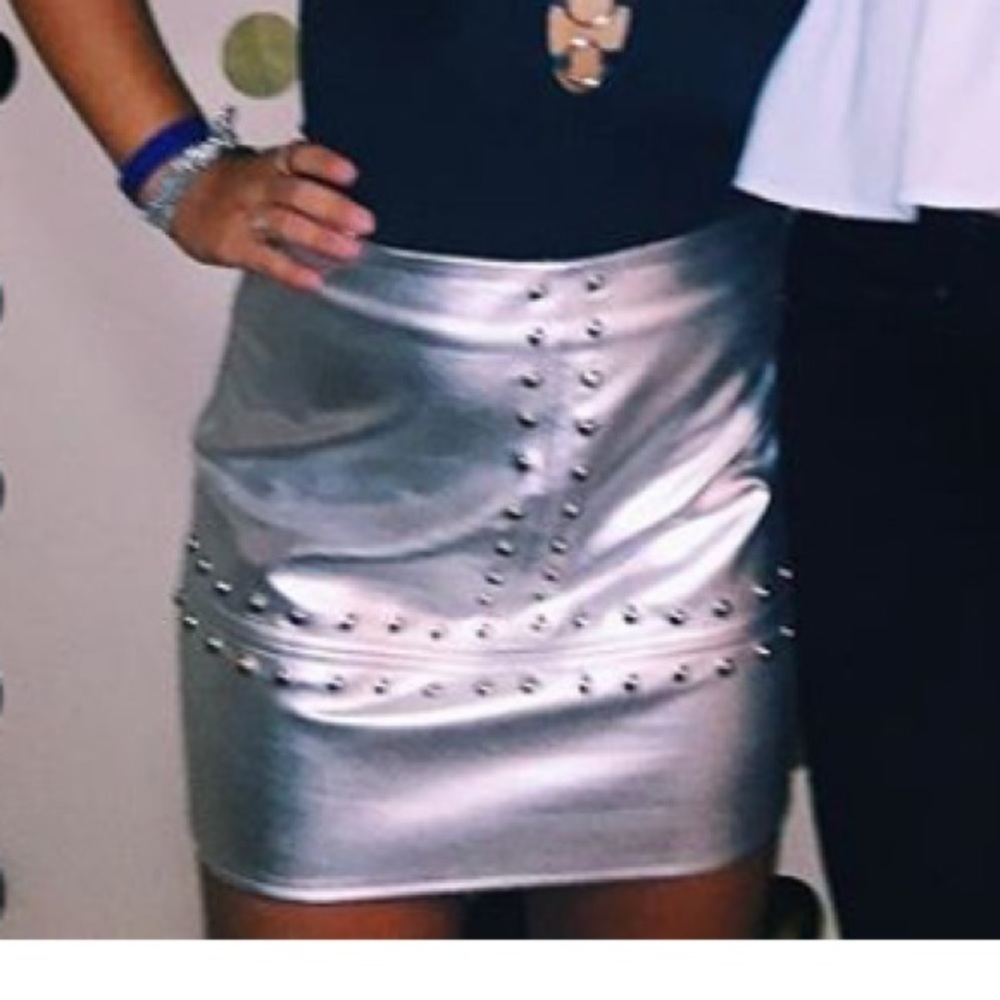 Silver skirt with studs from Forever 21
